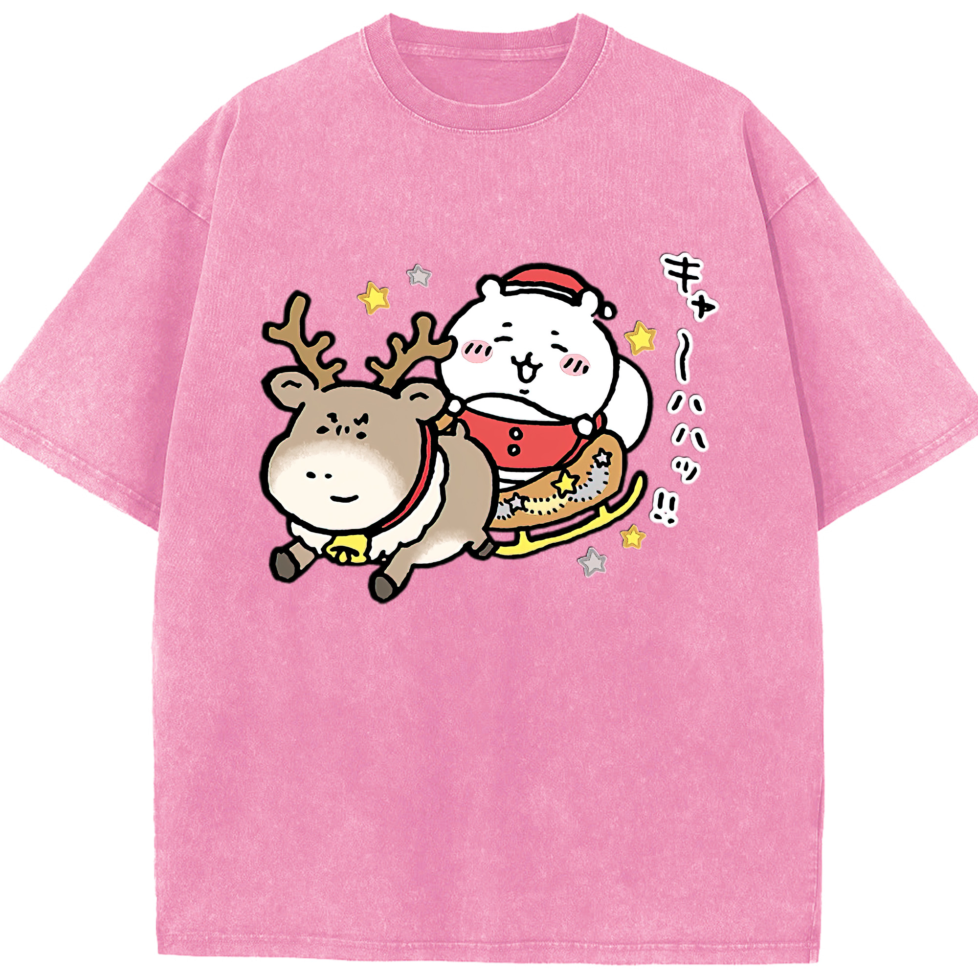（画像用） ちいかわ ちいかわ Chii-kawa chiikawa 綿100% ヴィンテージ風 半袖Tシャツ（フロントプリント）